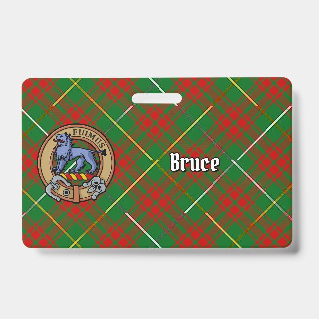 Badge Cimier du clan Bruce sur tartan de chasse (Avant)