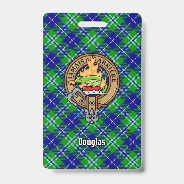 Badge Cimier du clan Douglas sur tartan (Avant)
