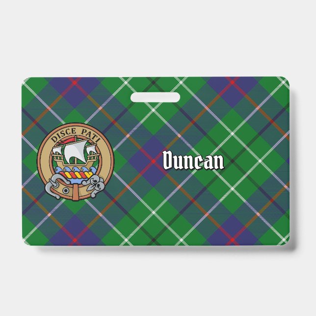 Badge Cimier du clan Duncan sur tartan (Avant)