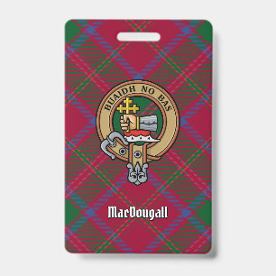 Badge Cimier du clan MacDougall sur tartan