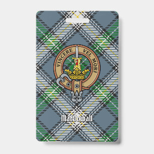 Badge Cimier du clan MacDowall sur tartan
