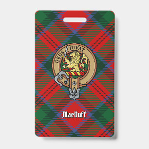 Badge Cimier du clan MacDuff sur tartan