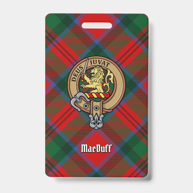 Badge Cimier du clan MacDuff sur tartan (Avant)