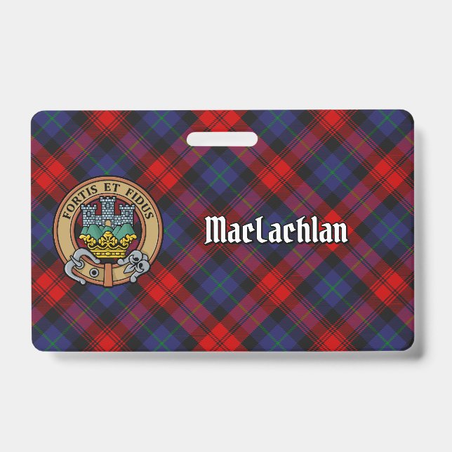 Badge Cimier du clan MacLachlan sur tartan (Avant)