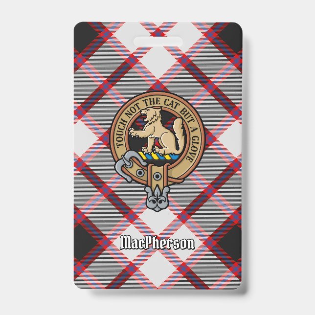 Badge Cimier du clan MacPherson sur tartan de chasse (Avant)