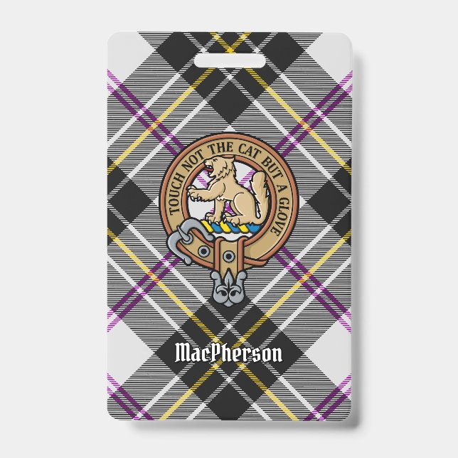 Badge Cimier du clan MacPherson sur tartan de robe de so (Avant)