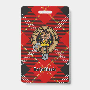 Badge Cimier du clan Marjoribanks sur tartan