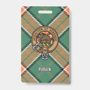 Badge Cimier du clan Pollock sur tartan