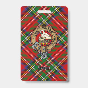 Badge Cimier du clan Stewart sur tartan royal