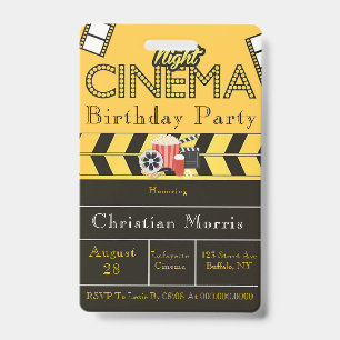 Badge Cinéma branché à tout âge fête d'anniversaire
