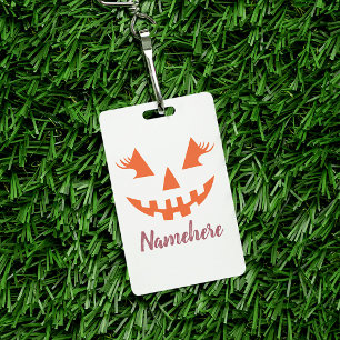 Badge Citrouille personnalisée Jack O Lantern Halloween 