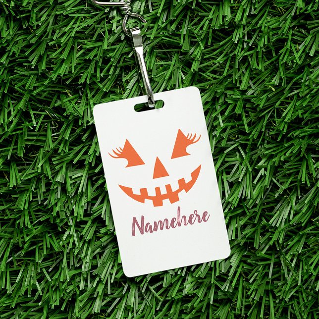 Badge Citrouille personnalisée Jack O Lantern Halloween  (Créateur téléchargé)