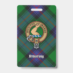 Badge Clan Armstrong Crête sur Tartan