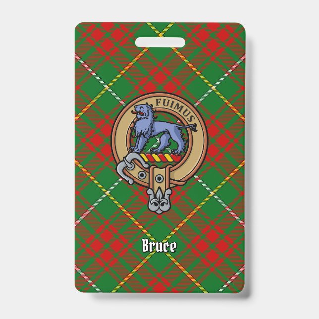 Badge Clan Bruce Crest sur la chasse Tartan (Avant)