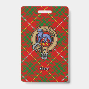 Badge Clan Bruce Crest sur Tartan