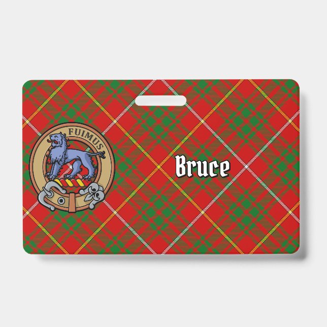 Badge Clan Bruce Crest sur Tartan (Front)