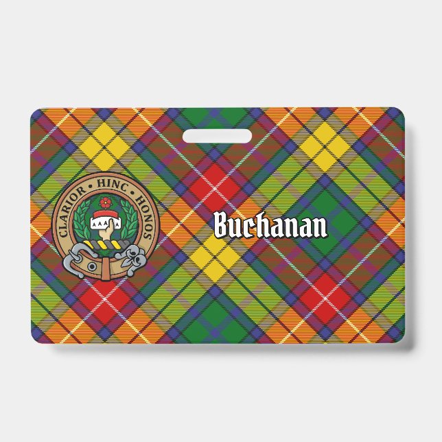 Badge Clan Buchanan Crest sur Tartan (Face)