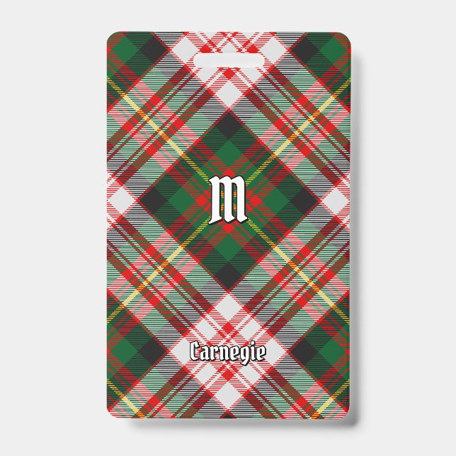 Badge Clan Carnegie robe Tartan (Avant)