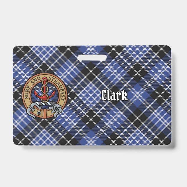 Badge Clan Clark Crest sur Tartan (Avant)