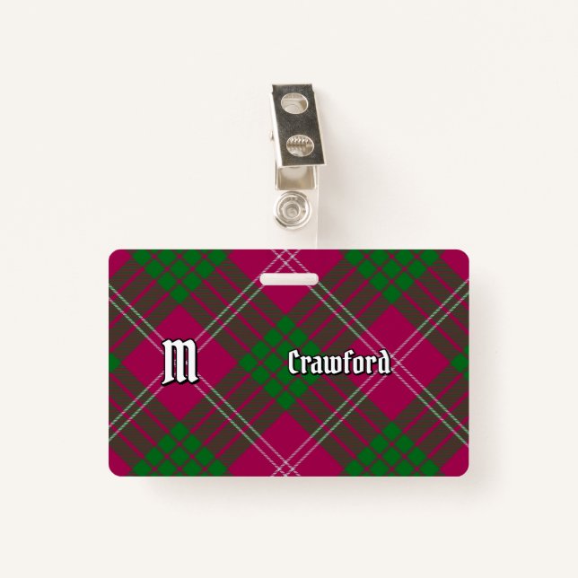 Badge Clan Crawford Tartan (Devant avec clip)