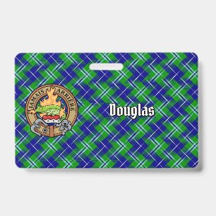 Badge Clan Douglas Crest sur Tartan