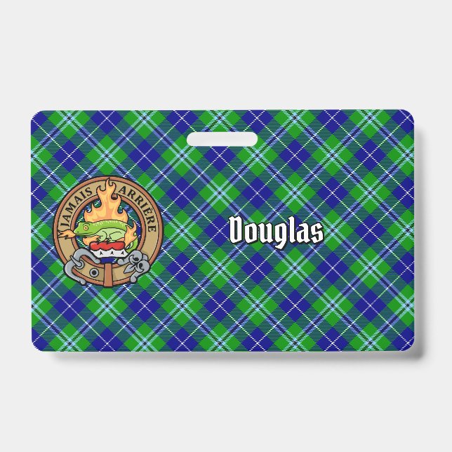 Badge Clan Douglas Crest sur Tartan (Avant)