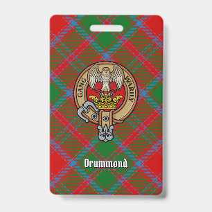 Badge Clan Drummond Crest sur Tartan
