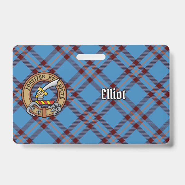 Badge Clan Elliot Crest sur le tarte antique (Front)