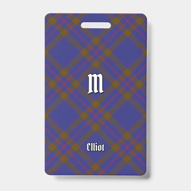 Badge Clan Elliot Insigne Tartan Moderne (Avant)