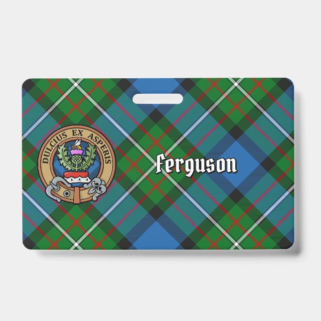 Badge Clan Ferguson Crest sur Tartan (Avant)
