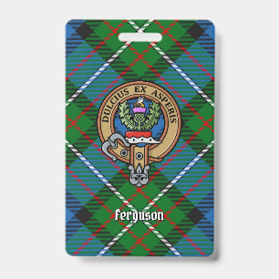 Badge Clan Ferguson Crest sur Tartan