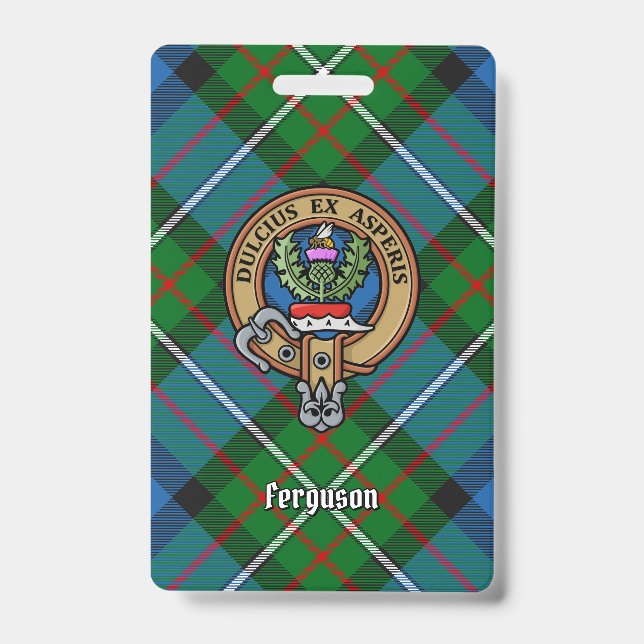 Badge Clan Ferguson Crest sur Tartan (Face)