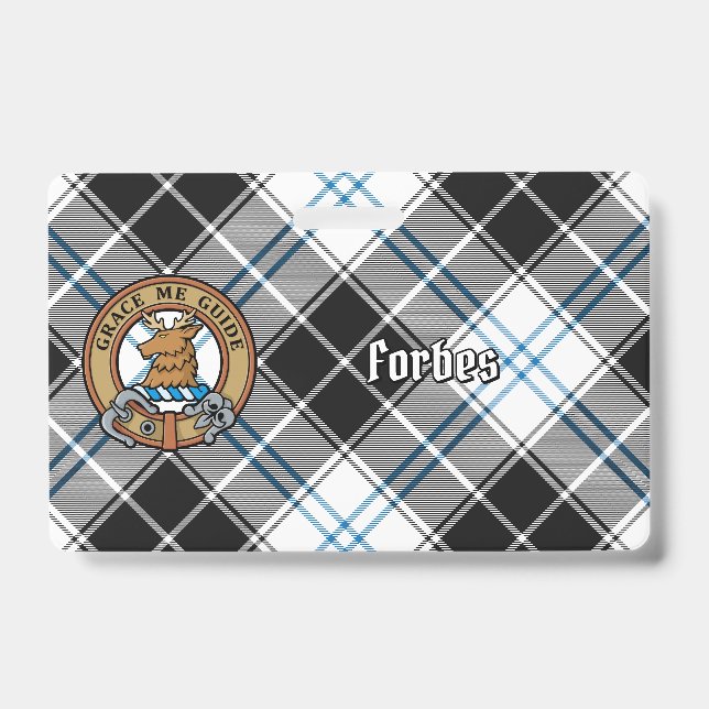 Badge Clan Forbes Crest sur la robe Tartan (Face)