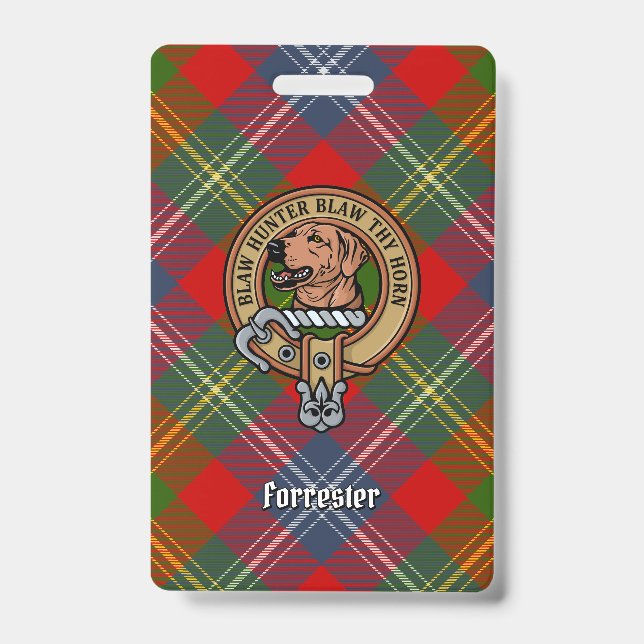 Badge Clan Forrester Crest sur Tartan (Avant)