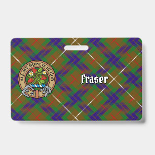 Badge Clan Fraser Crest sur la chasse Tartan