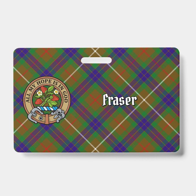 Badge Clan Fraser Crest sur la chasse Tartan (Avant)