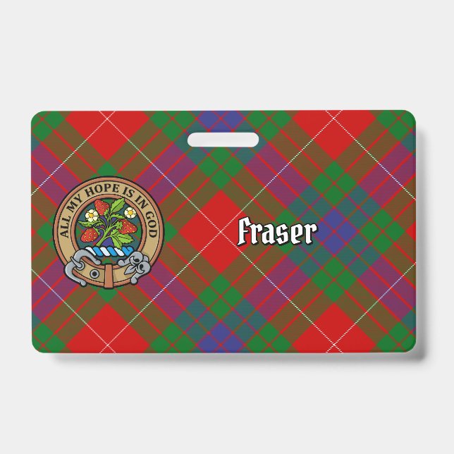 Badge Clan Fraser Crest sur Tartan (Avant)