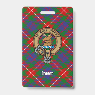 Badge Clan Fraser de Lovat Crête sur Tartan