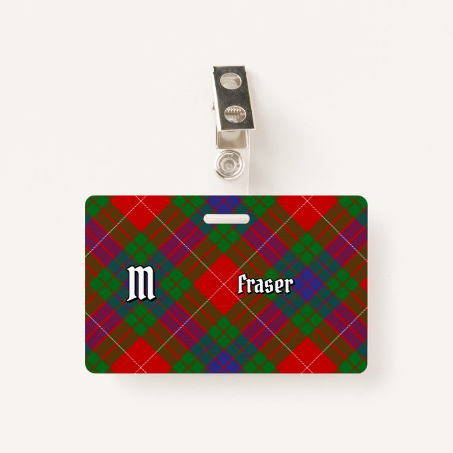 Badge Clan Fraser Tartan (Devant avec clip)
