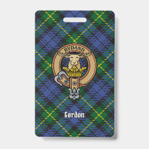 Badge Clan Gordon Crest sur Tartan
