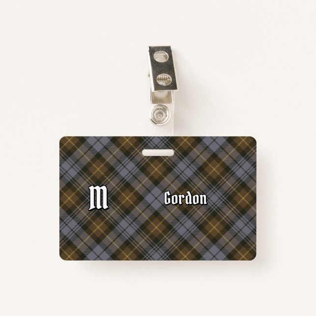 Badge Clan Gordon Insigne Tartan Patiné (Devant avec clip)