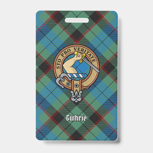 Badge Clan Guthrie Crest sur Tartan (Avant)