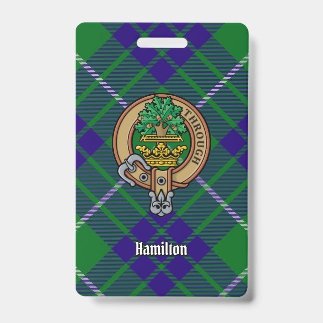 Badge Clan Hamilton Crest sur la chasse Tartan (Avant)
