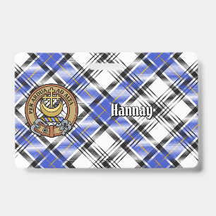 Badge Clan Hannay Crest sur Tartan