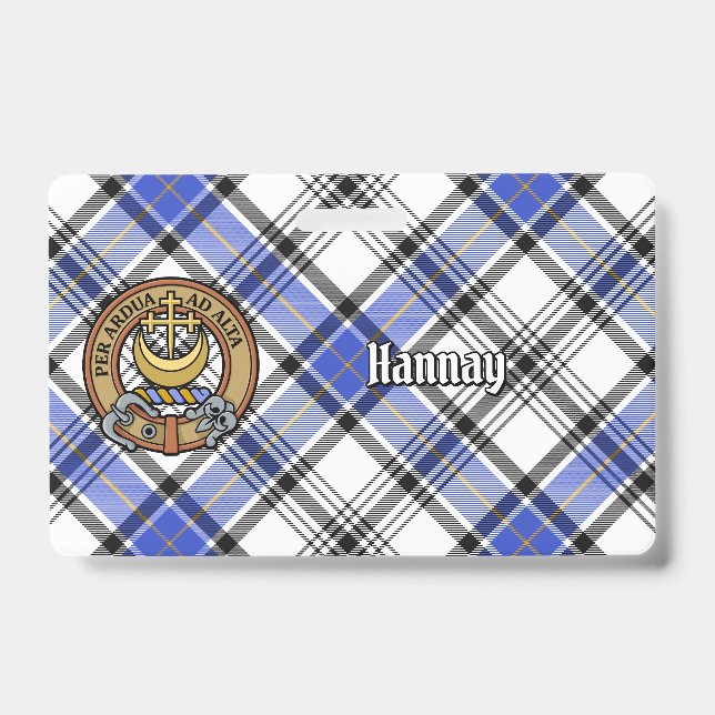 Badge Clan Hannay Crest sur Tartan (Avant)