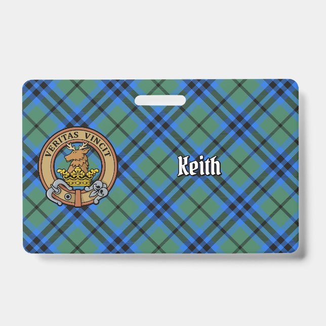 Badge Clan Keith Crest sur Tartan (Face)