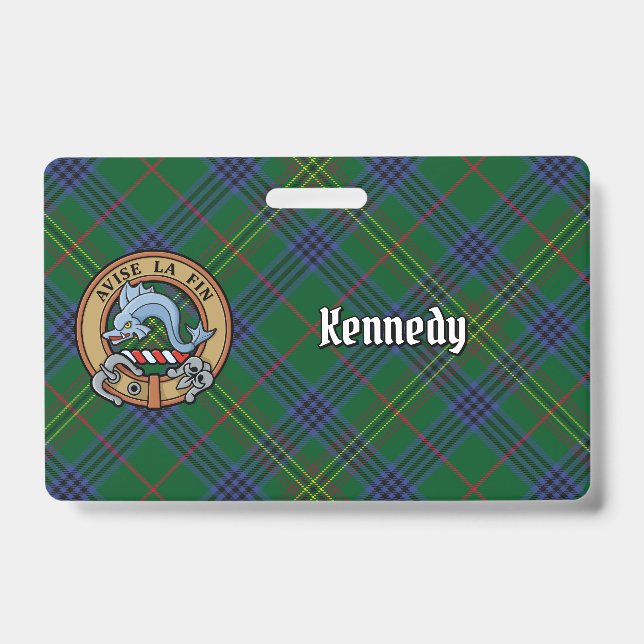 Badge Clan Kennedy Crest sur Tartan (Avant)