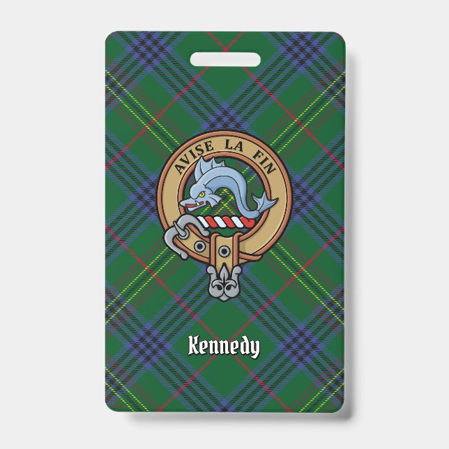 Badge Clan Kennedy Crest sur Tartan (Face)