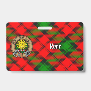 Badge Clan Kerr Crest sur Tartan