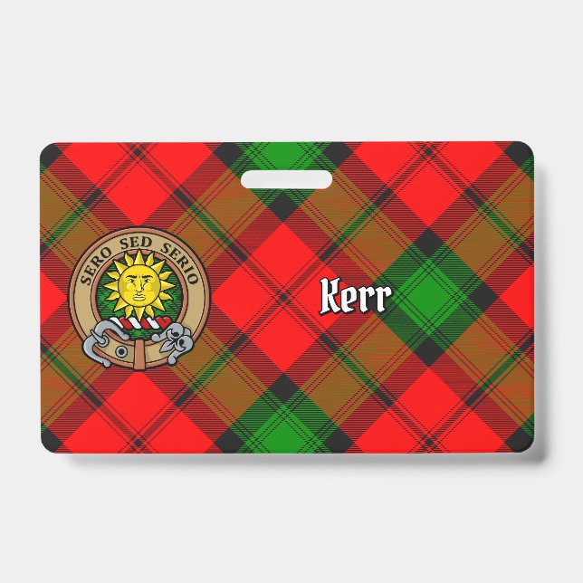 Badge Clan Kerr Crest sur Tartan (Avant)